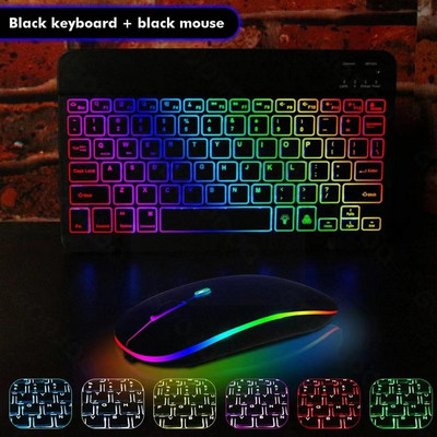 Iluminare din spate de 10 inci pentru tastatură și mouse Tastatură Bluetooth cu iluminare din spate pentru tastatură și mouse fără fir Ios Android T9g3