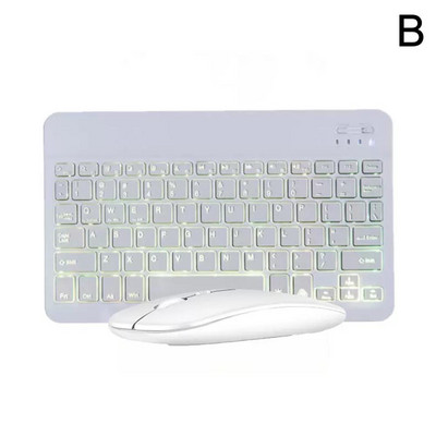 10 colių apšvietimas, skirtas klaviatūrai ir pelės apšvietimui, „Bluetooth“ klaviatūra, skirta „iOS Android“ belaidei klaviatūrai ir pelei T9g3