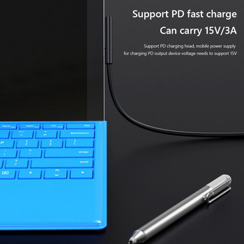USB Type C Захранване Адаптер за зарядно устройство 65W 15V 3A PD Кабел за бързо зареждане за Microsoft Surface Pro 7/6/5/4/3 Book/Book 2