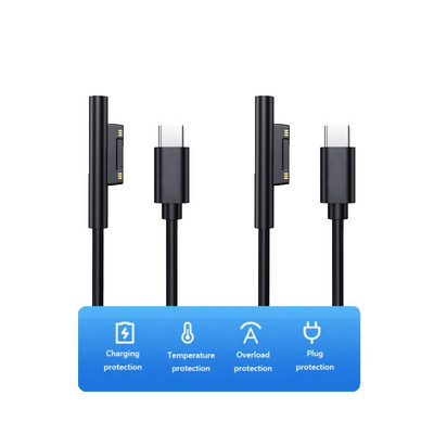 C tipo USB maitinimo šaltinio įkroviklio adapteris 65W 15V 3A PD greito įkrovimo laidas, skirtas Microsoft Surface Pro 7/6/5/4/3 Book/Book 2