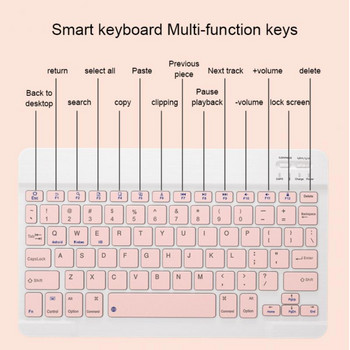 RYRA Розова безжична клавиатура и мишка Мини клавиатура Английска клавиатура за таблет IOS Android IPhone Ipad Клавиатура Телевизор