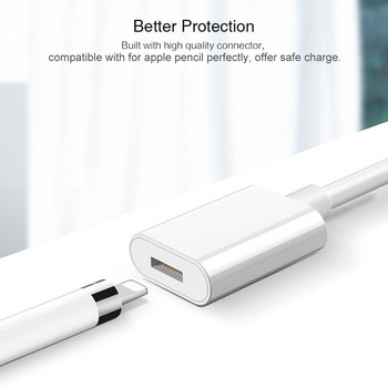 RAXFLY USB зарядно за Apple Pencil Кабел за зареждане от мъжки към женски удължителен конектор за зареждане Адаптер USB кабел за iPad Pencil