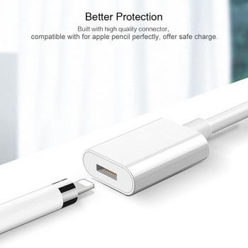 Φορτιστής USB RAXFLY για Apple Pencil Καλώδιο φόρτισης αρσενικό σε θηλυκό Επέκταση υποδοχή φόρτισης Προσαρμογέας καλώδιο USB για μολύβι iPad