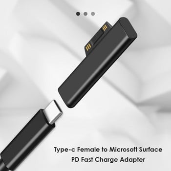 15V/3A USB C Θηλυκό PD Μετατροπέας γρήγορης φόρτισης Μαγνητικό βύσμα προσαρμογέα φορτιστή για Microsoft Surface Pro 7/6/5/4/3/Go/ Book1/2