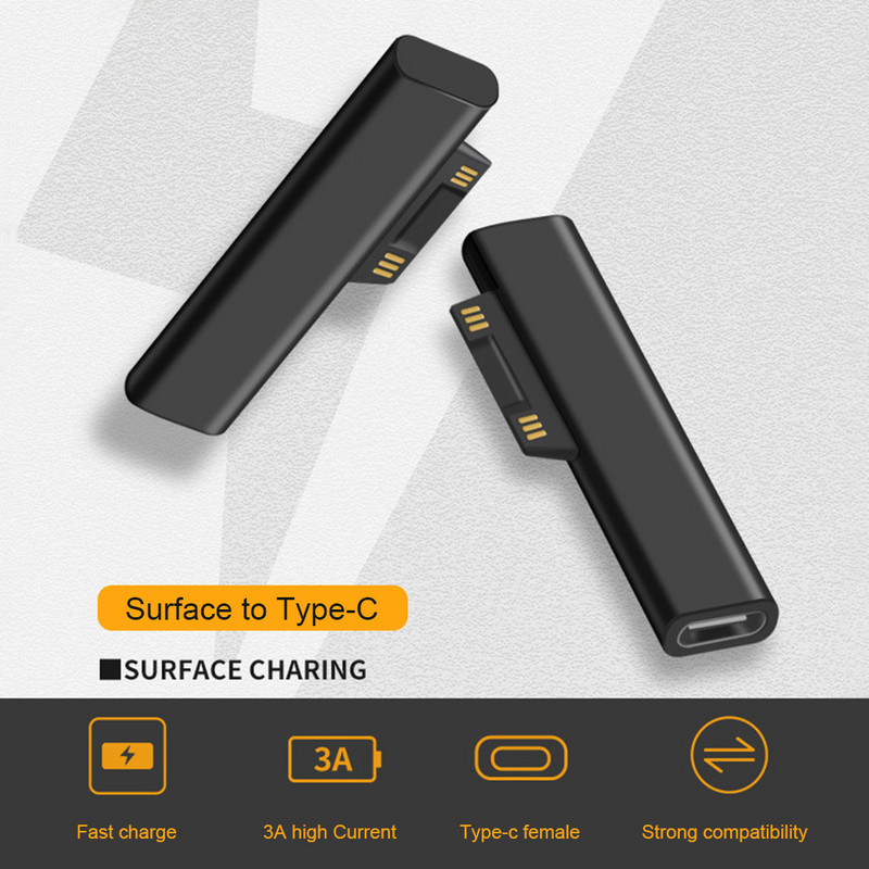 15V/3A USB C moteriškas PD greito įkrovimo keitiklio magnetinio įkroviklio adapterio kištukas, skirtas Microsoft Surface Pro 7/6/5/4/3/Go/Book1/2