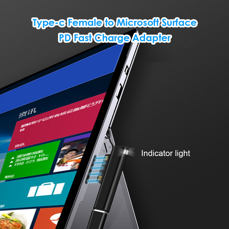 15V/3A USB C moteriškas PD greito įkrovimo keitiklio magnetinio įkroviklio adapterio kištukas, skirtas Microsoft Surface Pro 7/6/5/4/3/Go/Book1/2