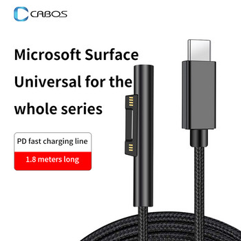 65W 15V 3A USB C захранване Зарядно устройство Кабел за адаптер за Microsoft Surface Pro X 8 7 6 5 4 3 Type C PD Tablet Щепсел за бързо зареждане
