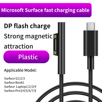 65W 15V 3A USB C захранване Зарядно устройство Кабел за адаптер за Microsoft Surface Pro X 8 7 6 5 4 3 Type C PD Tablet Щепсел за бързо зареждане