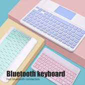 Bezvadu tastatūra planšetdatoram iPad iPhone ar Bluetooth saderīga uzlādējama 10 collu Teclado Android iOS Windows sistēmai