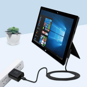 Тип C Захранване Адаптер за зарядно устройство USB-C Кабел за бързо зареждане 1,5 м за Microsoft Surface Pro 1 2 Tablet PD Зареждане