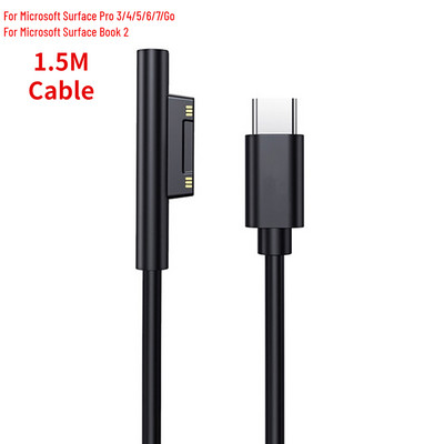 USB-tüüpi C toiteallika PD kiirlaadija adapteri kaabel Microsoft Surface Pro jaoks