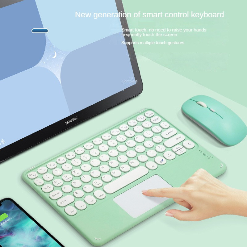 „Bluetooth“ klaviatūra, apvali 10 colių „Silence“ belaidė universalioji klaviatūra su jutikliniu magnetiniu siurbimo klaviatūra, skirta „Ipad Pro“ planšetiniam kompiuteriui „Huawei“
