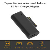 За Microsoft Surface Pro 3-6 Go USB C PD Fast Charging Plug Converter for Surface Book USB Type C Female Adapter Connector New