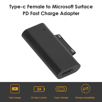 Microsoft Surface Pro 3-6 Go USB C PD gyorstöltő csatlakozó átalakító Surface Book USB Type C aljzat adapter csatlakozóhoz Új