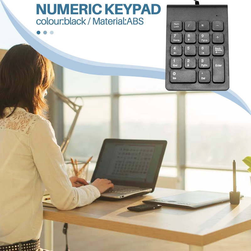 Mini tastatură numerică cu fir USB Tastatură numerică 18 taste Tastatură digitală pentru contabilitate Teller Laptop Windows Android Notebook Tablete PC