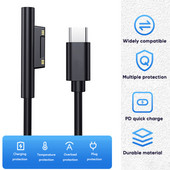 USB Type-C napajanje za brzo punjenje za Microsoft Surface Pro 7 3 4 5 6 15V 3A PD Kabel adaptera za punjač za tablete
