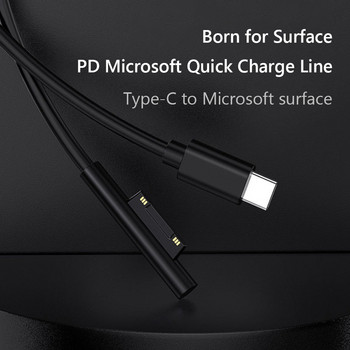 Τροφοδοτικό USB Type-C γρήγορης φόρτισης για Microsoft Surface Pro 7 3 4 5 6 15V 3A PD Καλώδιο προσαρμογέα φορτιστή tablet