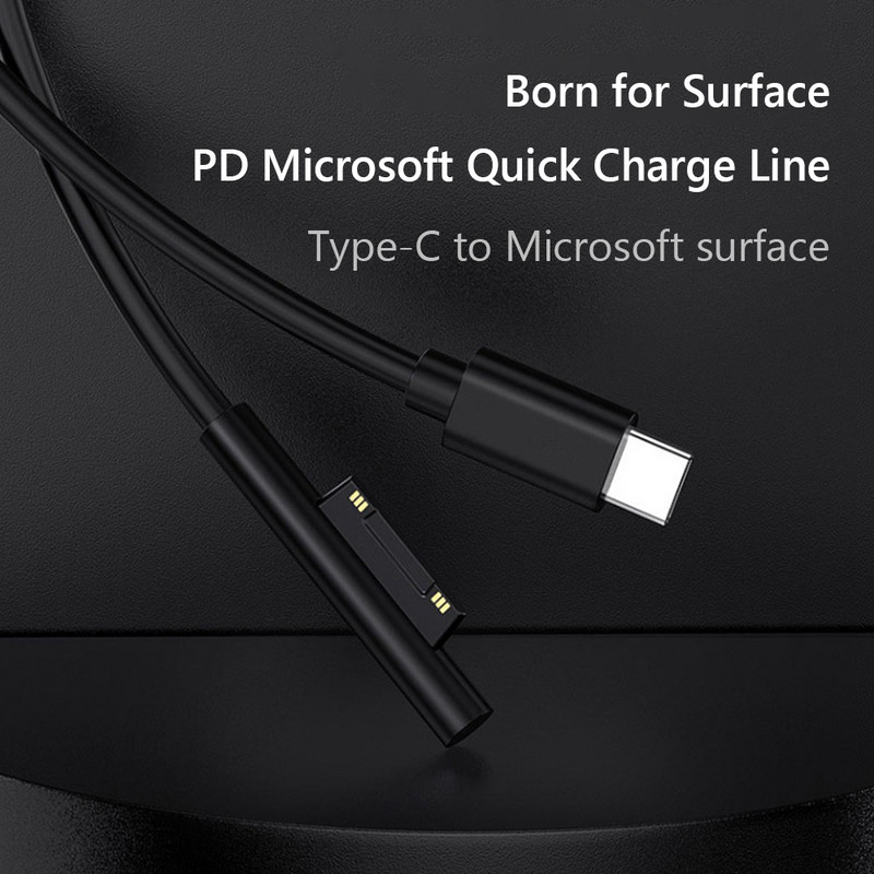 USB Type-C napajanje za brzo punjenje za Microsoft Surface Pro 7 3 4 5 6 15V 3A PD Kabel adaptera za punjač za tablete