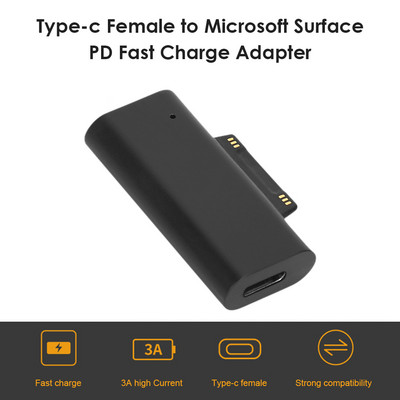 Skirta „Microsoft Surface Pro X“ 8 7 6 5 4 3 Užsisakykite USB tipo C PD greito įkrovimo kištuko keitiklis 15 V / 3 A USB C įkroviklio maitinimo adapteris