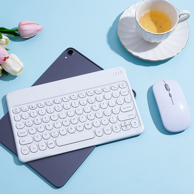 Bezvadu Bluetooth tastatūras peles komplekts Bezvadu uzlādes magnētiskā apaļa tastatūras tastatūra operētājsistēmai iOS Android Microsoft iPad planšetdatora tālrunis