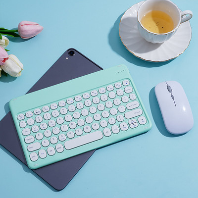 Bezvadu Bluetooth tastatūras peles komplekts Bezvadu uzlādes magnētiskā apaļa tastatūras tastatūra operētājsistēmai iOS Android Microsoft iPad planšetdatora tālrunis