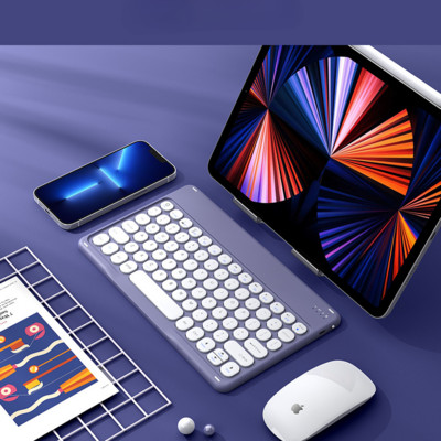 Bezvadu Bluetooth tastatūras peles komplekts Bezvadu uzlādes magnētiskā apaļa tastatūras tastatūra operētājsistēmai iOS Android Microsoft iPad planšetdatora tālrunis