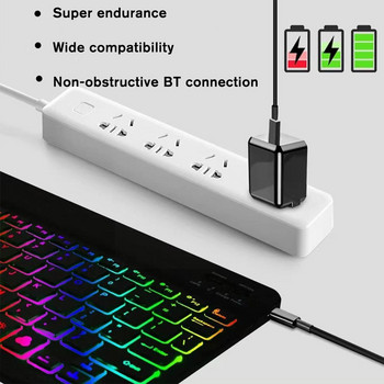 10-инчова подсветка за клавиатура и мишка Подсветка Bluetooth клавиатура за Ios Android безжична клавиатура и мишка H4t5