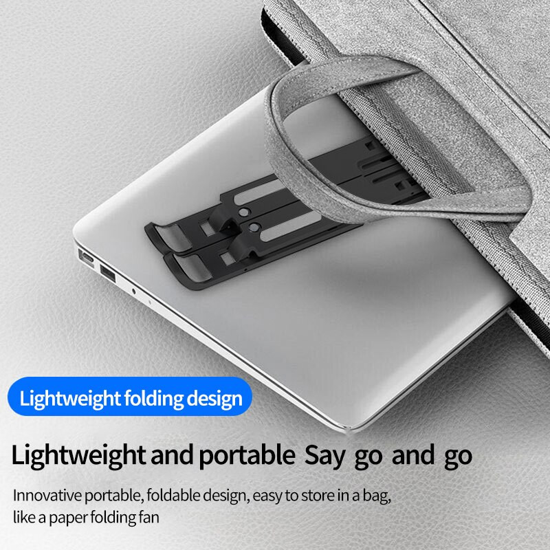 Nešiojamojo kompiuterio stovas sulankstomas stalviršis ABS plastikinis laikiklis, paaukštinamas nešiojamasis saugojimas, šilumos išsklaidymo 10 pavarų reguliuojamas kėlimo pagrindas