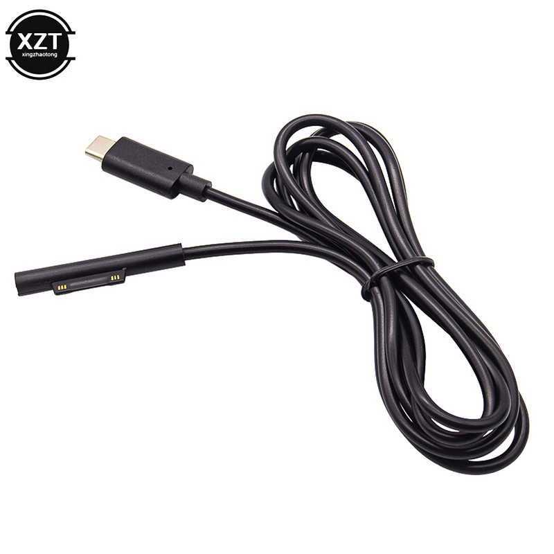 1,5 M piemērots Microsoft Tablet Surface PRO3/4/5/6/GO uzlādes kabelim PD uz TYBE-C