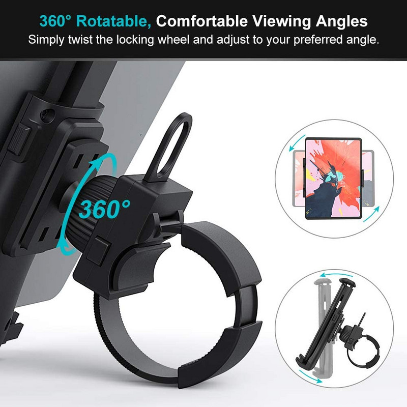 iBudim Bike Bicikl Držač Tableta Univerzalni 4-11 inčni teretana Traka za trčanje Upravljač Držač Tableta Podrška za iPad iPhone