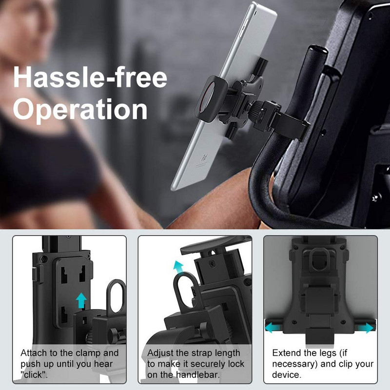 iBudim Bike Bicikl Držač Tableta Univerzalni 4-11 inčni teretana Traka za trčanje Upravljač Držač Tableta Podrška za iPad iPhone