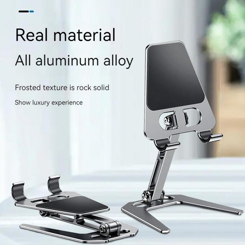 Metalinis planšetės stovas Mobiliojo telefono laikiklis sulankstomas laikiklis Ergonomiški kampai Reguliuojamas neslystantis stalinis stovas