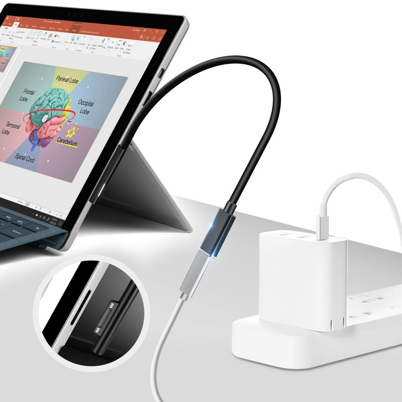 PD 15V USB Type C töltőkábel adapter átalakító Microsoft Surface Pro 7/6/5/4/3/GO/BOOK laptop 1/2 táptöltő adapterhez