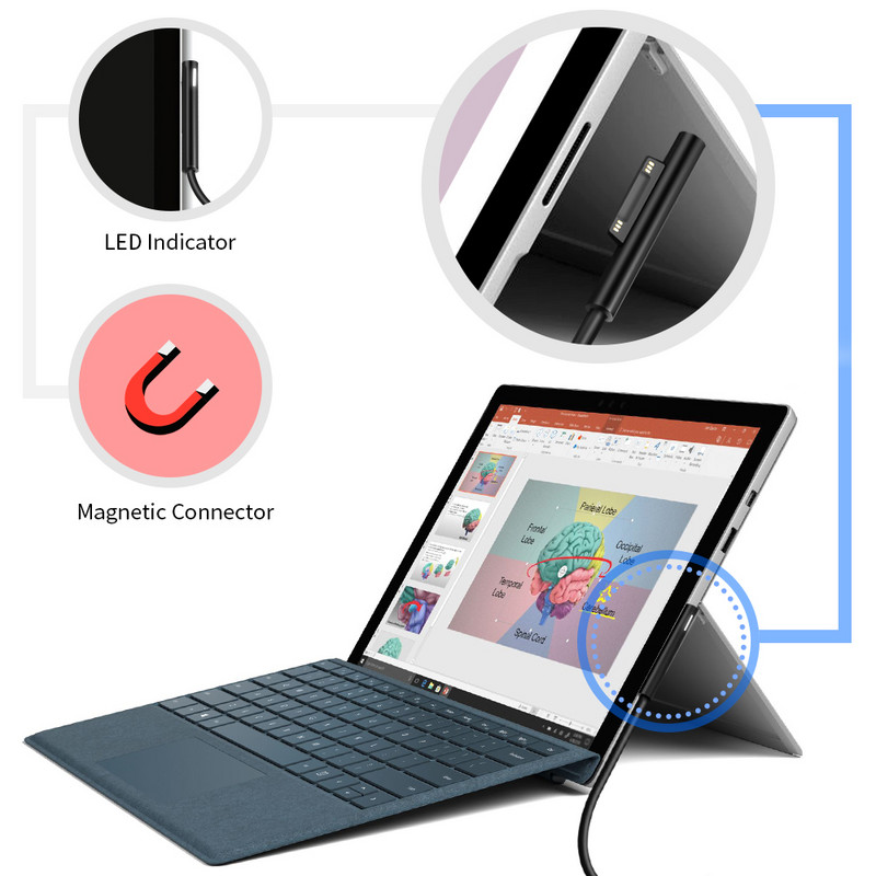 PD 15V USB Type C töltőkábel adapter átalakító Microsoft Surface Pro 7/6/5/4/3/GO/BOOK laptop 1/2 táptöltő adapterhez