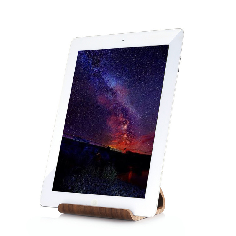SAMDI pārnēsājams bērza koka tālruņa planšetdatora statīva turētājs dokstacijas šūpulis priekš iPhone10 8 7 Plus iPad mini 4 Air Samsung S8 edge