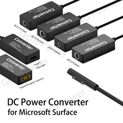 15V 65W DC захранващ адаптер, преобразувател за Microsoft Surface Pro 3 4 5 6 7 8 9 Book 1/2 USB C PD към зарядно за лаптоп за Surface Go