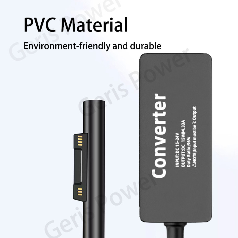 15V 65W DC tápadapter átalakító Microsoft Surface Pro-hoz 3 4 5 6 7 8 9 Book 1/2 USB C PD laptop töltőhöz a Surface Go-hoz