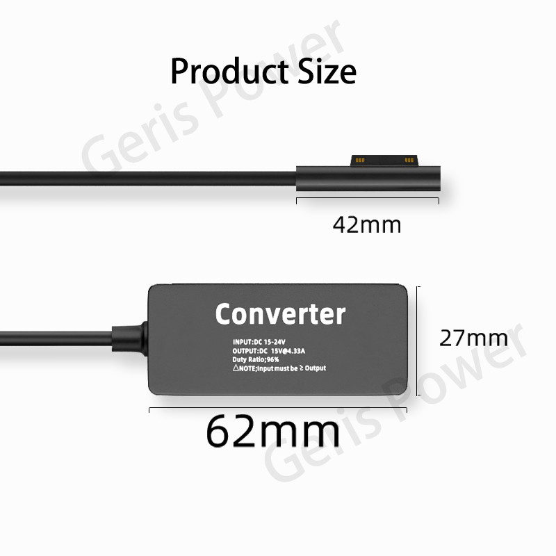 15V 65W DC tápadapter átalakító Microsoft Surface Pro-hoz 3 4 5 6 7 8 9 Book 1/2 USB C PD laptop töltőhöz a Surface Go-hoz
