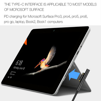 12V Type-c кабел за бързо зареждане USB-C кабел за зареждане 1,8-метров аксесоар за таблет за Surface Pro 1/2