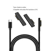 USB Type-C napajanje 65W 15V 3A za Microsoft Surface Pro 3 4 5 6 Go PD adapterski kabel za punjenje DC kabel brzi punjač tablet