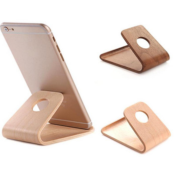 Универсална дървена скоба Таблет Преносим телефон Бамбукова дървена стойка Стойка за Iphone HuaWei Samsung