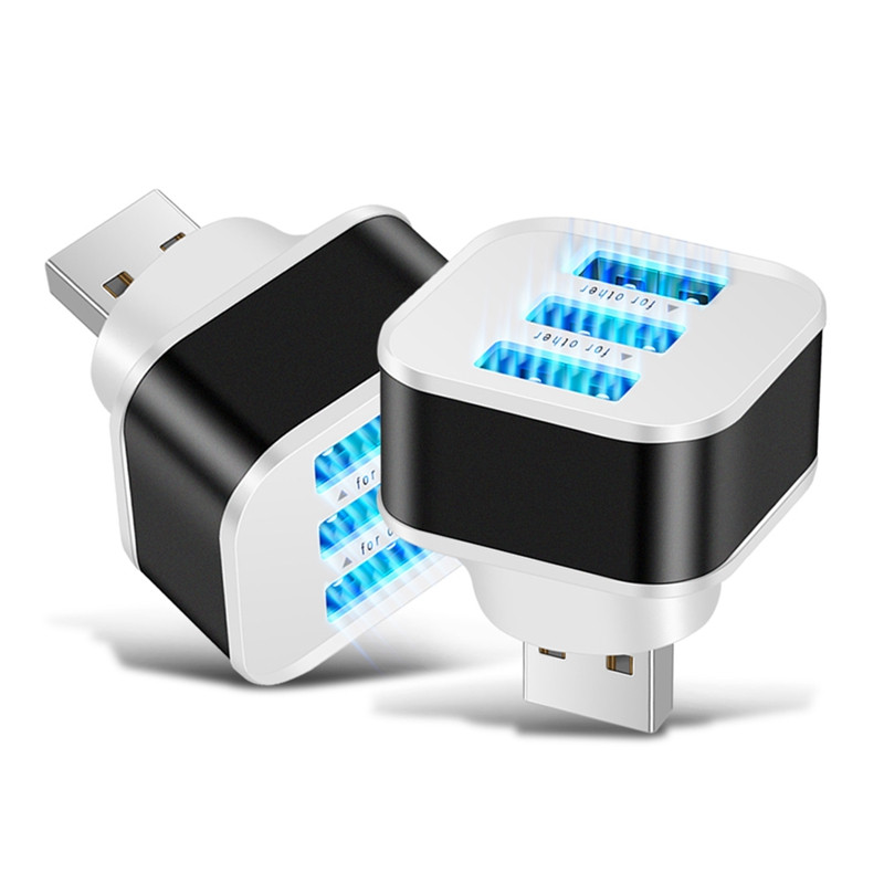 1 komad USB2.0 HUB Splitter Quick Charge 3 priključka za telefon, tablet, prijenosno računalo, punjače, adapter s LED indikatorom A