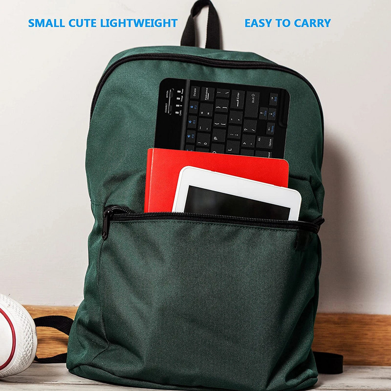 Planšetdatora bezvadu tastatūra iPad Samsung Xiaomi Huawei Teclado ar Bluetooth saderīga tastatūra un pele operētājsistēmai iOS Android Windows