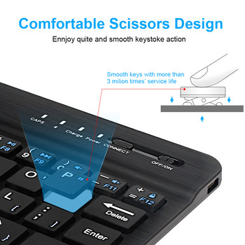 DUPI Мини Bluetooth клавиатура Безжична клавиатура Акумулаторна за iPad Телефон Таблет Клавиатура за Android ios Windows