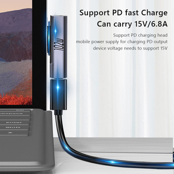 За Microsoft Surface Pro 1-8 USB Type C PD адаптер, таблет, магнитен конвертор за бързо зареждане, лаптоп, за аксесоари за Surface Pro 8