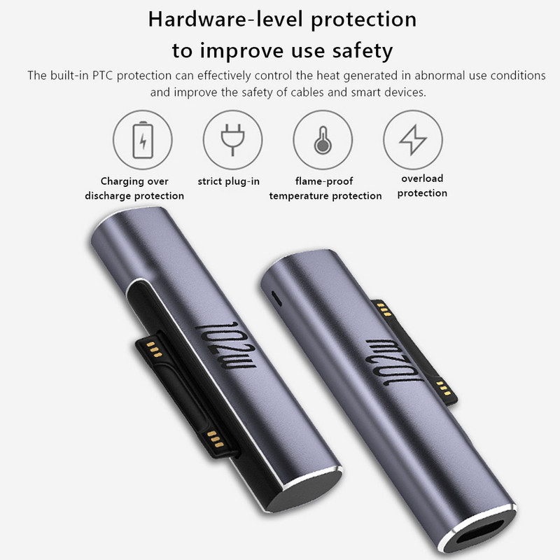 102W 65W Type C adapter Connect za Microsoft Surface Pro 7 6 5 4 3 Go Book Laptop PD Fast Charge USB C pretvarač