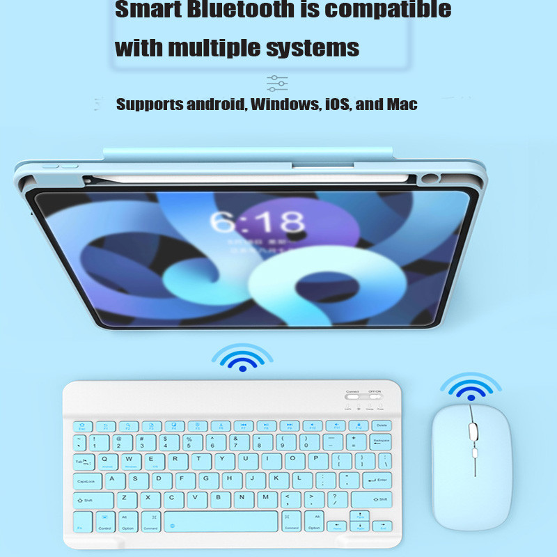 Jauns Bluetooth tastatūras komplekts operētājsistēmai IOS Android Windows priekš iPad Keyboard Air bezvadu tastatūras pele Xiaomi Apple Huawei planšetdatoram
