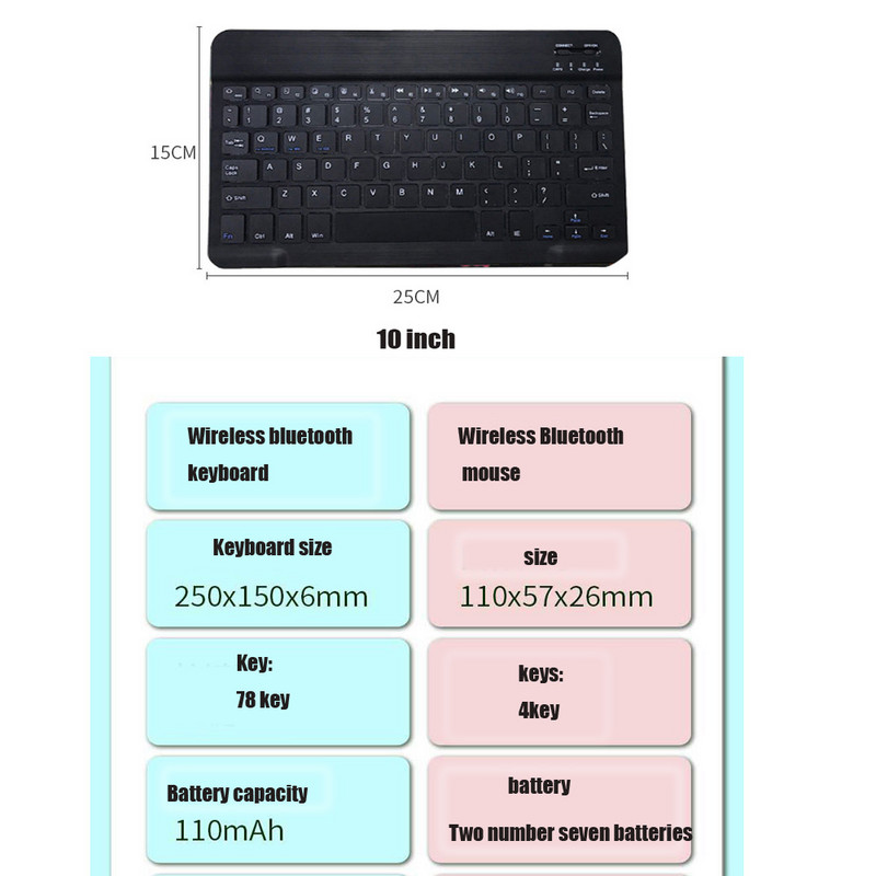 Jauns Bluetooth tastatūras komplekts operētājsistēmai IOS Android Windows priekš iPad Keyboard Air bezvadu tastatūras pele Xiaomi Apple Huawei planšetdatoram