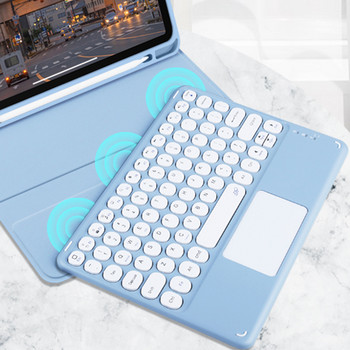 Bluetooth клавиатура с тъчпад 10 инча за Xiaomi Huawei Ipad Pro Tablet Mini Pink White Безжични клавиатури Аксесоари за игри