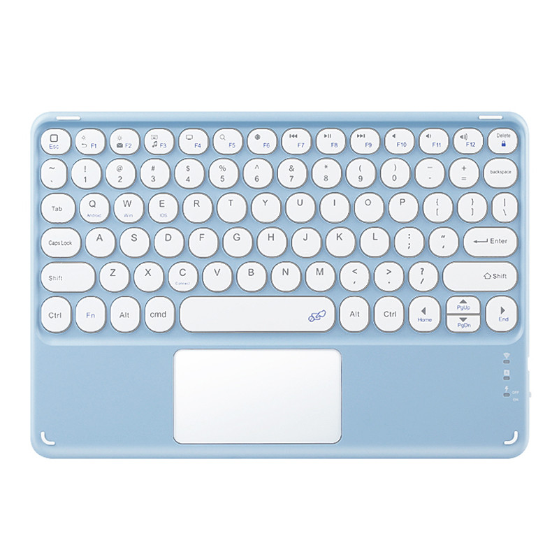 Bluetooth billentyűzet 10 hüvelykes érintőpaddal Xiaomi Huawei Ipad Pro Tablet Mini Pink Fehér vezeték nélküli billentyűzetekhez Játéktartozékok